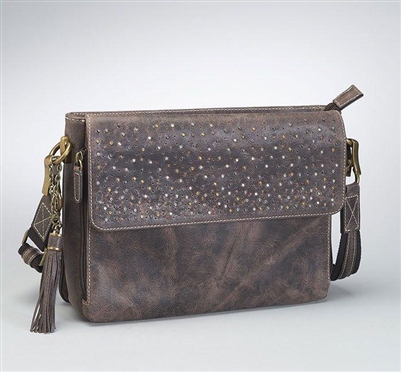 GTM/CZY-22 Distressed Buffalo Leather Shoulder Clutch