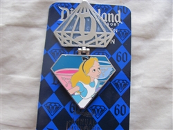 Disney Trading Pin 109873 DLR - Diamond Celebration - 60th - Annual Passholder Alice In Wonderland