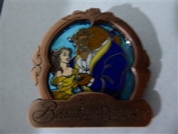 Disney Trading Pin 111478 September 2015 Park Pack Beauty and the Beast Copper Frame / Blue Background