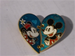 Disney Trading Pins 112599 Minnie and Mickey Two Piece Heart
