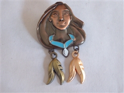 Disney Trading Pins 118056 Bronze Pocahontas Head with Feather Dangles