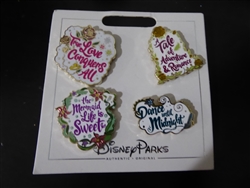 Disney Trading Pin  131406 Princess Quotes 4 Pin Set - Ariel, Aurora, Belle & Cinderella