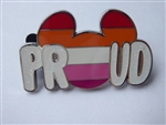 Disney Trading Pin 155719     Red, Orange, White and Pink - Rainbow - Mickey Head - Proud