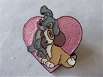 Disney Trading Pin 164142     Loungefly - Lady and the Tramp - Pink Glitter Heart