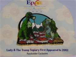 Disney Trading Pins 21621 Epcot International Flower & Garden Festival 2003 - 10th Anniversary (Lady & The Tramp) Annual Passholder