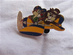 Disney Trading Pin 30068: WDW Travel Company 2004 Chip & Dale in an airplane