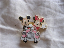 Disney Trading Pins 3450: 2001 Walt Disney Travel Company (Mickey & Minnie in Pink Car)