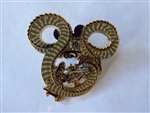 Disney Trading Pins 34647     WDI - Mickey Mouse Head Fire Breathing Dragon - Red and Black Fire – Orange on Gold