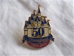 Disney Trading Pin 36303: Annual Report Disneyland 50 Years Castle Cast Gift