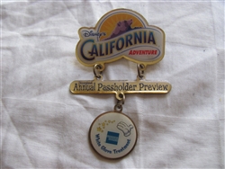 Disney Trading Pin 3881: Disney DCA Annual Passholder Preview Dangle Pin
