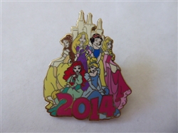 Disney Trading Pins  99623 2014 Princesses (Ariel, Cinderella, Belle, Rapunzel, Snow White & Aurora)