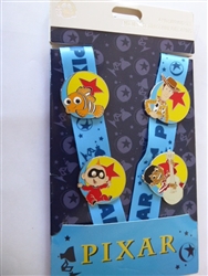 Disney Trading Pin PIXAR Nemo Woody Jack Miguel 4 Pin Lanyard Set