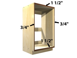 0 door double wall oven cabinet with double thick deck and top