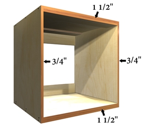 Wall cabinet appliance case with dual deck and top