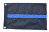 12"x18" Garden Style Thin Blue Line Flag (Sewn Stripes) (3 Stripes) - for Police Officers Outdoor SolarMax Nylon, 100% Made in America.