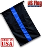 2.5'x4' Thin Blue Line Flag (Pole Sleeve) (Sewn Stripes) for Police Officers