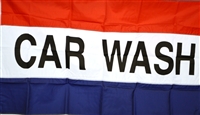 3'x5' CAR WASH Flag (Sewn Stripes) SolarMax Nylon Message Flag