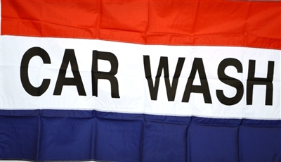 3'x5' CAR WASH Flag (Sewn Stripes) SolarMax Nylon Message Flag