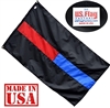 3'x5' Dual Line Flag ( Sewn Stripes) for Police Officers and Firefighters