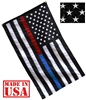 3'x5' American Dual Line Flag (Embroidered Stars, Sewn Stripes) for Police Officers and Firefighters