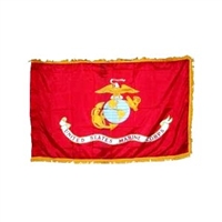 US Marine Flag with Pole Sleeve and Golden Fringe