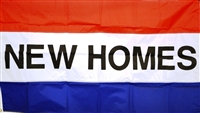 3'x5' NEW HOMES Flag (Sewn Stripes) - SolarMax Nylon Message Flag.
Commercial grade for business.