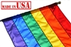 3'x5' Rainbow Flag (Sewn Stripes) Outdoor SolarMax Nylon, 100% Made in America.