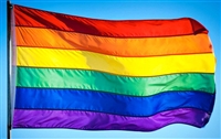 5'x8' Rainbow Flag (Sewn Stripes) Outdoor SolarMax Nylon, 100% Made in America.