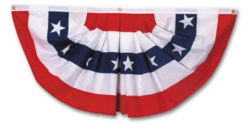 18" x 36" Pleated Fan - Appliqued Stars and Sewn Stripes