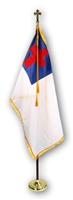 Christian Flag Indoor Display Set - 7 FT Pole