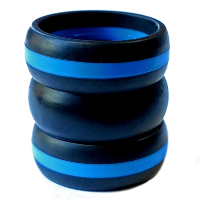 AKTYVUSÃ¢â€žÂ¢ Men's Blue Line  Silicone Wedding Band Combo Pack