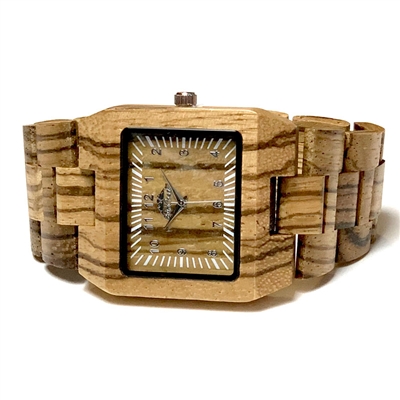 Square Zebrawood Watch by SunCoast