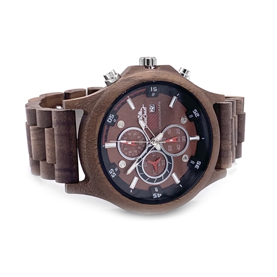 Sandalwood Chronograph Watch with Bronze Dial and Date by SunCoast