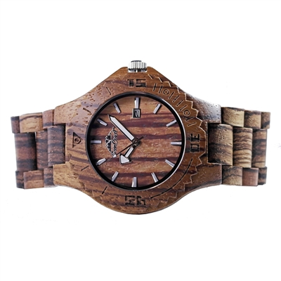 Zebra Wood Watch Featuring Date by SunCoast