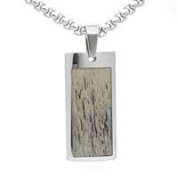 STEEL REVOLTâ„¢ Stainless Steel Necklace with Genuine Antler