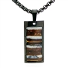 STEEL REVOLTâ„¢ Black Stainless Steel Necklace with Mammoth Tooth Inlay