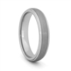 STEEL REVOLTâ„¢  Comfort Fit Domed 4mm Tungsten Carbide Wedding Ring with Satin Finish and High Polish Edges