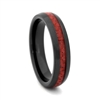 STEEL REVOLTâ„¢ Comfort Fit 4mm Black High-Tech Ceramic Wedding Band with Red Carbon Fiber Inlay