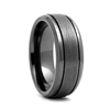 STEEL REVOLTâ„¢  Wedding Band with beveled edges and Meteorite-Look Center