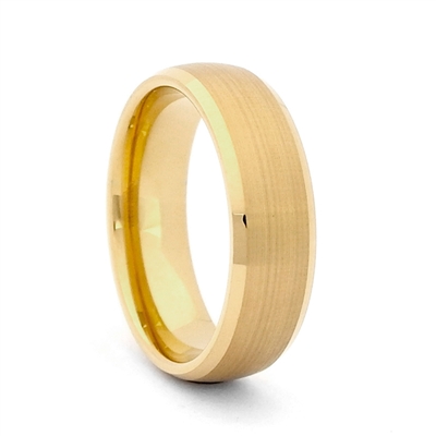 STEEL REVOLTâ„¢ 8mm Gold Plated Tungsten Carbide Wedding Band