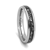 STEEL REVOLTâ„¢ Comfort-Fit 4mm Domed Titanium Wedding Ring With Inlay of Meteorite Pieces