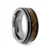 STEEL REVOLTâ„¢ Comfort Fit Black Tungsten Carbide Wedding Ring with a Genuine Jack Daniels Whiskey Barrel Wood and Guitar String