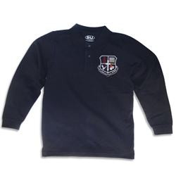 UNISEX ADULT LONG SLEEVE NAVY POLO