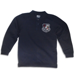 UNISEX YOUTH LONG SLEEVE NAVY POLO