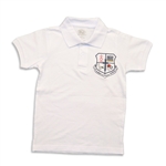 UNISEX YOUTH SHORT SLEEVE WHITE POLO