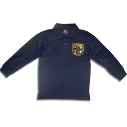 UNISEX YOUTH LONG SLEEVE NAVY POLO