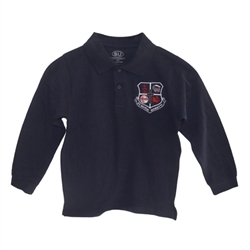 UNISEX YOUTH LONG SLEEVE NAVY POLO