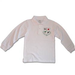 UNISEX ADULT LONG SLEEVE WHITE POLO