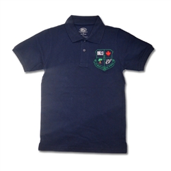 UNISEX YOUTH SHORT SLEEVE NAVY POLO