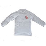 UNISEX YOUTH LONG SLEEVE WHITE POLO